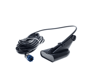 Lowrance 9-Pin 50/200 kHz Heckmontagegeber mit Wassertemperaturmessung und schwarzem 9-Pin-Stecker (Art.-Nr. 000-14885-001) in der Produktansicht