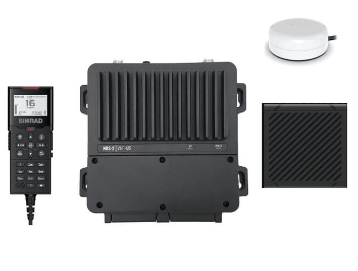 Simrad RS100-B Blackbox VHF Seefunkgerät mit Class-B AIS-Transceiver, GPS500 Antenne, steuerndem HS100 Handset und SP100 Lautsprecher (000-15792-001)