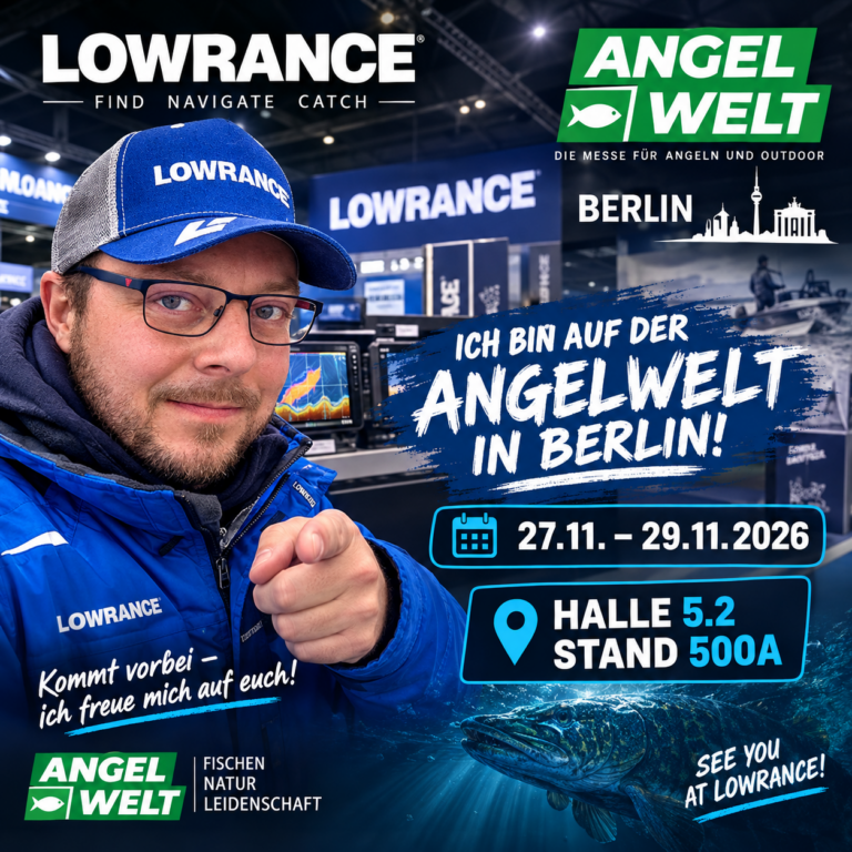 Kai von Lowrance auf der Angelwelt Berlin vom 27.11. bis 29.11.2026 in Halle 5.2, Stand 500A