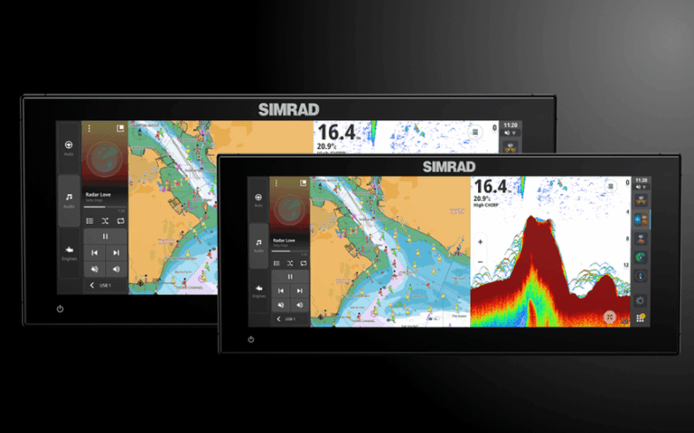 Simrad NSX Kartenplotter mit modernem Touch-Interface im Unterwasser- und Navigations-Einsatz