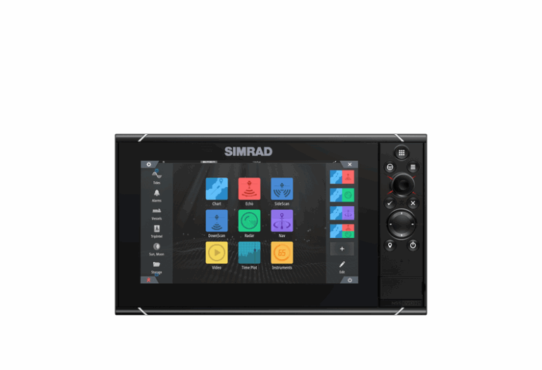 Simrad NSS evo3S 9 Kartenplotter und Multifektionsdisplay mit SolarMAX HD Touchscreen in der Produktansicht