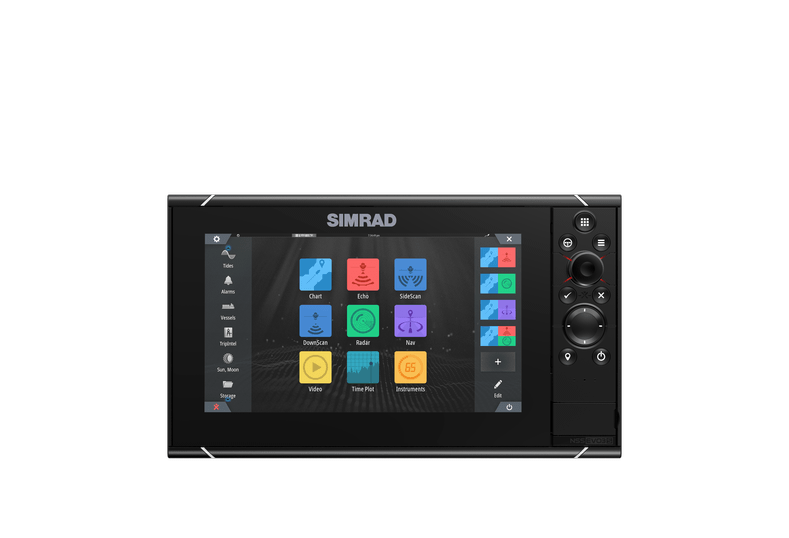 Simrad NSS evo3S 9 Kartenplotter und Multifektionsdisplay mit SolarMAX HD Touchscreen in der Produktansicht