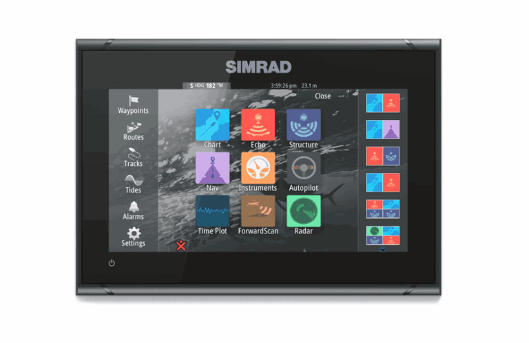 Simrad Go 9 Kartenplotter und Multifunktionsdisplay mit Touchscreen in der Produktansicht