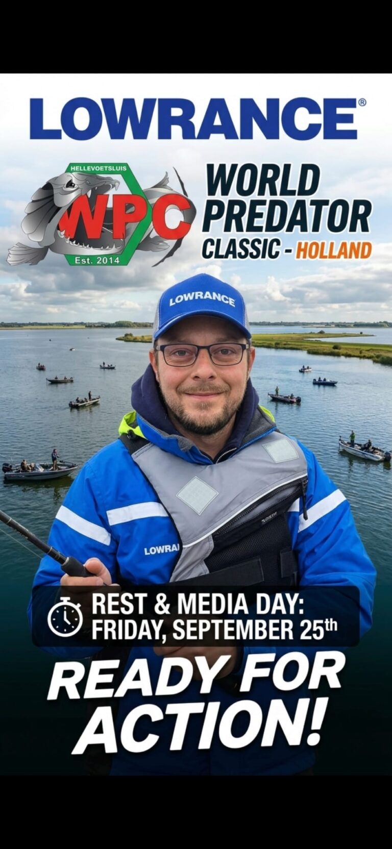Fachredakteur Kai bei der World Predator Classic (WPC) in den Niederlanden beim Rest & Media Day am 25. September