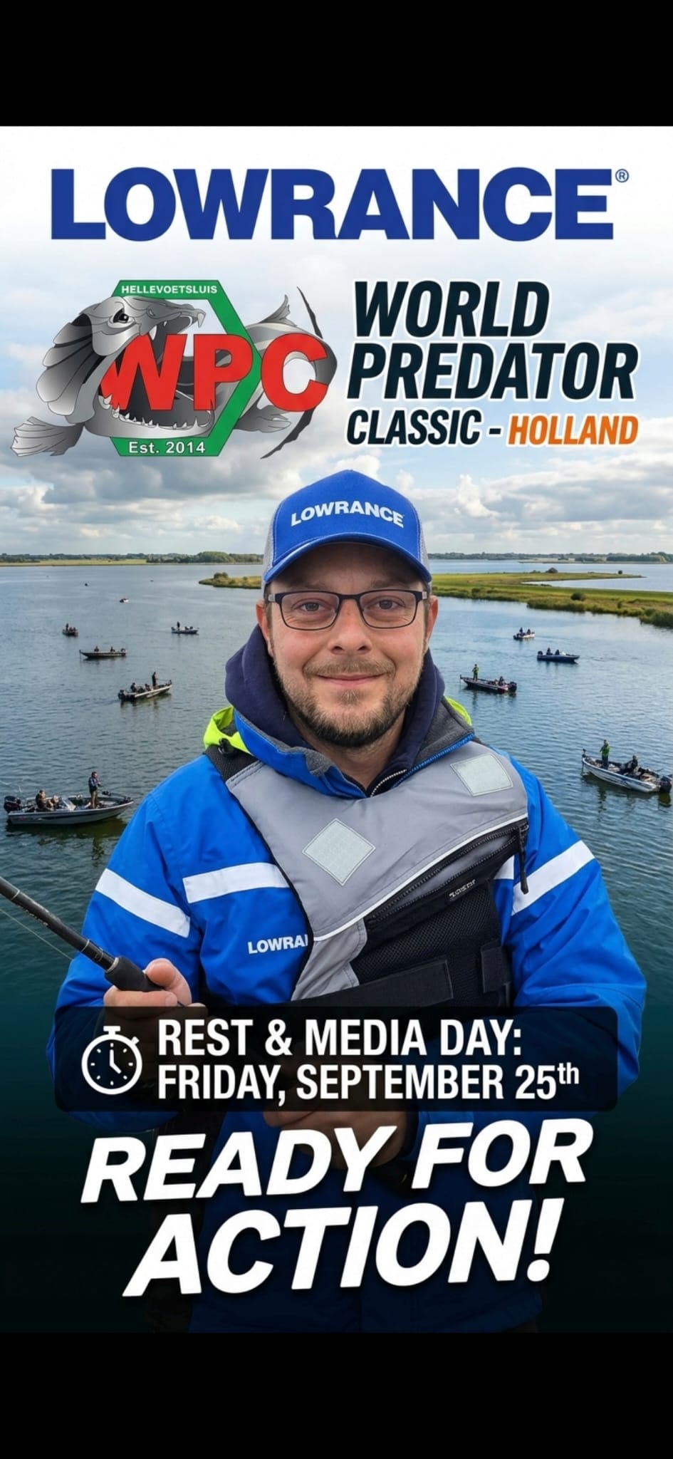 Fachredakteur Kai bei der World Predator Classic (WPC) in den Niederlanden beim Rest & Media Day am 25. September
